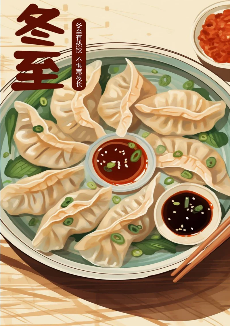 冬至吃饺子冬至海报