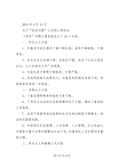 查摆四风心得体会.docx