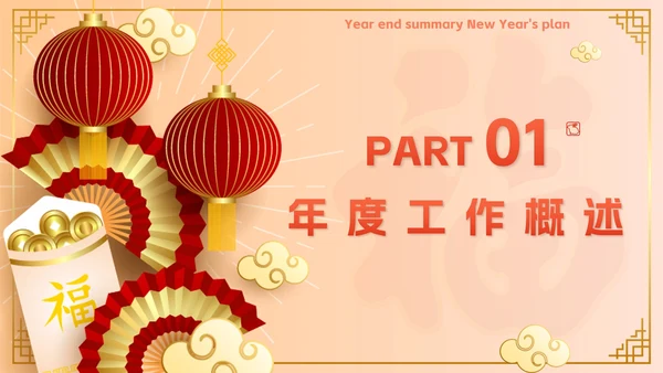 黄色奢华中国风年终总结新年计划PPT模板