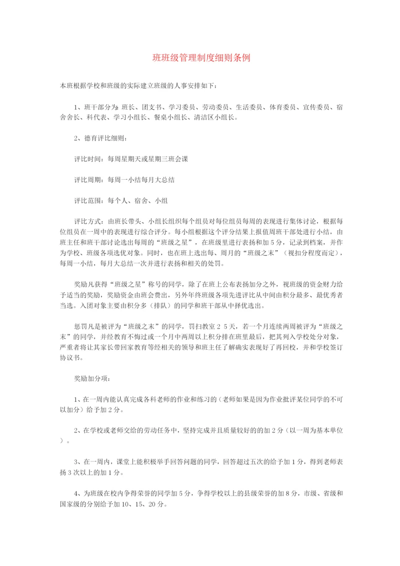 班级管理制度细则条例.docx