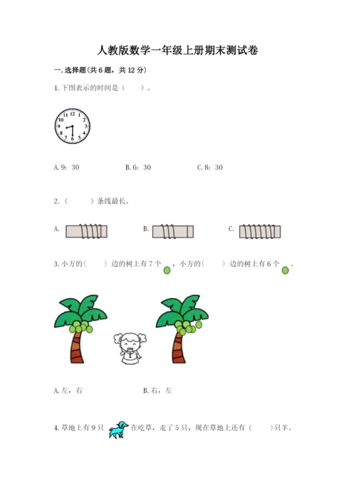 人教版数学一年级上册期末测试卷必考题.docx