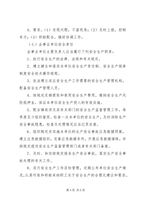 乡镇安全生产党政同责一岗双责规定.docx
