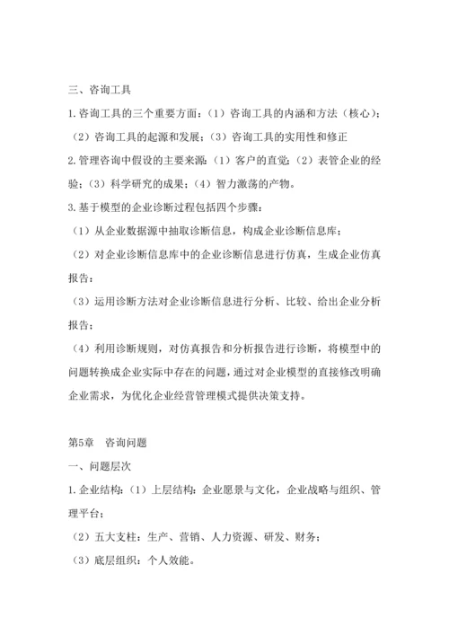 00154企业管理咨询复习资料.docx