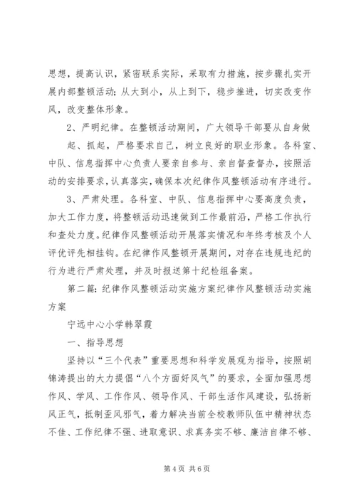 遂昌综合行政执法局开展纪律作风整顿活动的实施方案.docx