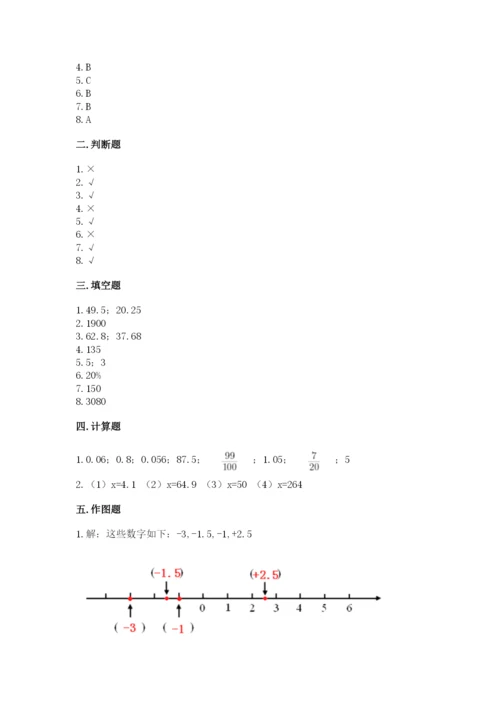 小学六年级下册数学期末卷（夺分金卷）.docx
