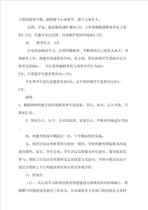 师德师风考核评估方案完整版