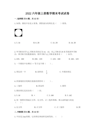 2022六年级上册数学期末考试试卷附完整答案【典优】.docx