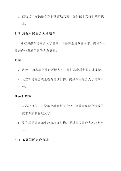 企业军民融合工作方案