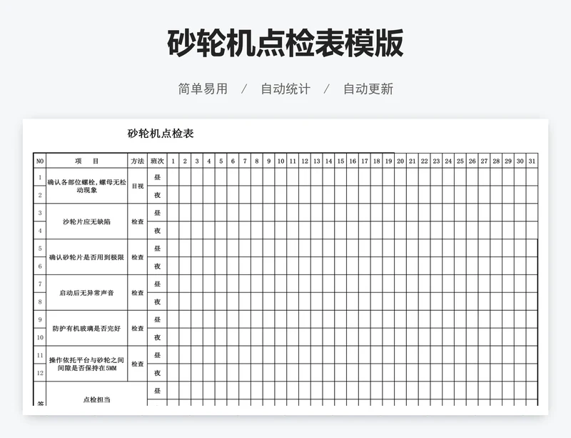 砂轮机点检表模版