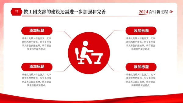 红色简约大气创意共青团委年终工作总结工作计划工作汇报PPT年终总结