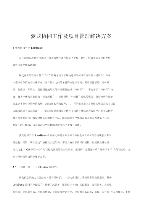 梦龙协同工作及项目管理解决方案