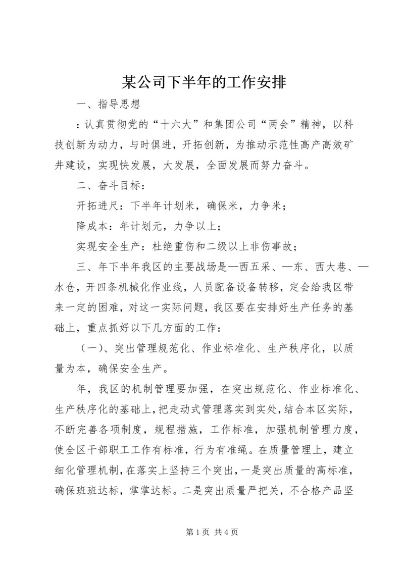 某公司下半年的工作安排 (2).docx