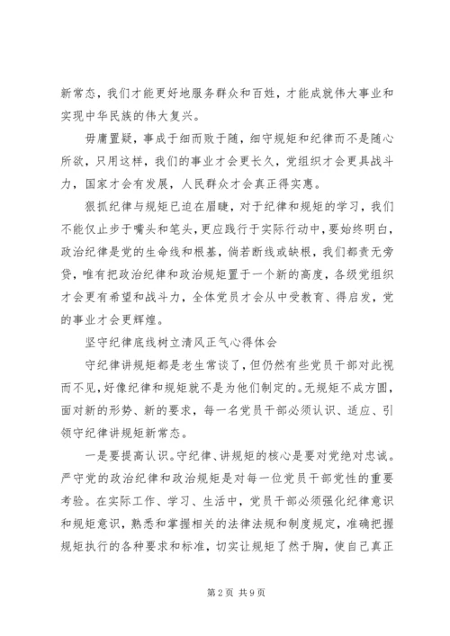 坚守纪律底线树立清风正气心得体会.docx