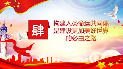 外交思想学习纲要构建人类命运共同体PPT模板