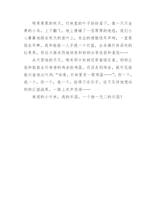 四年级写我的乐园作文 美丽的小竹林.docx