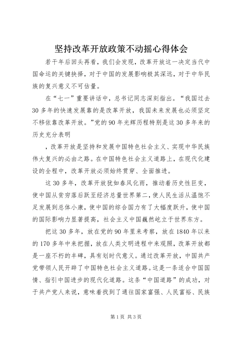 坚持改革开放政策不动摇心得体会 (3).docx