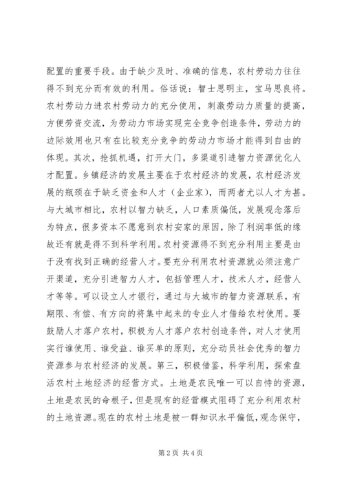 优化要素配置促进农村经济快速发展.docx