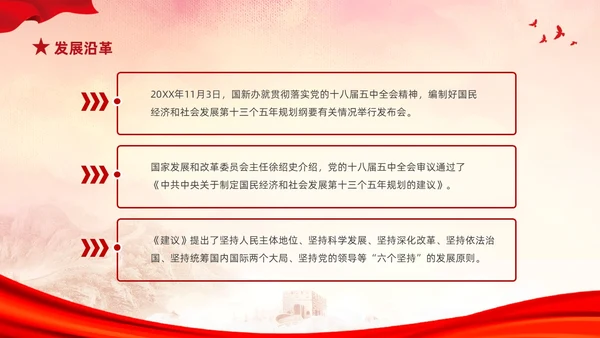 红色简约党建党课学习了解六个坚持课件PP