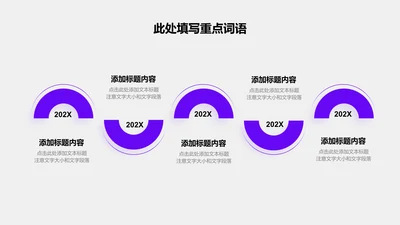 关系页-紫色商务风5项递进关系流程图示