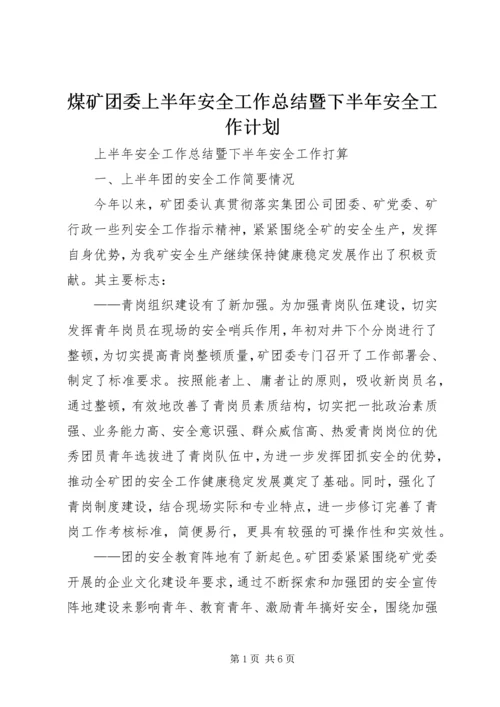 煤矿团委上半年安全工作总结暨下半年安全工作计划 (9).docx