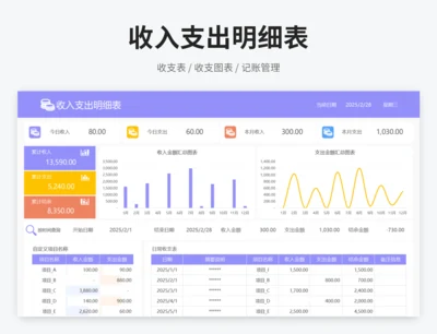 收入支出明细表