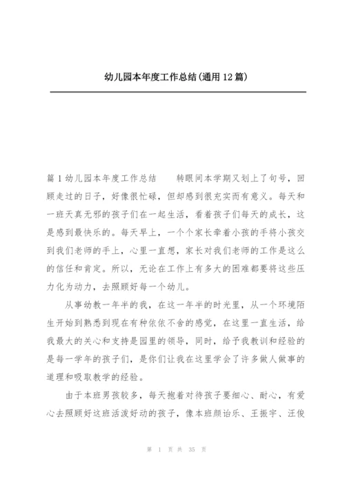幼儿园本年度工作总结(通用12篇).docx