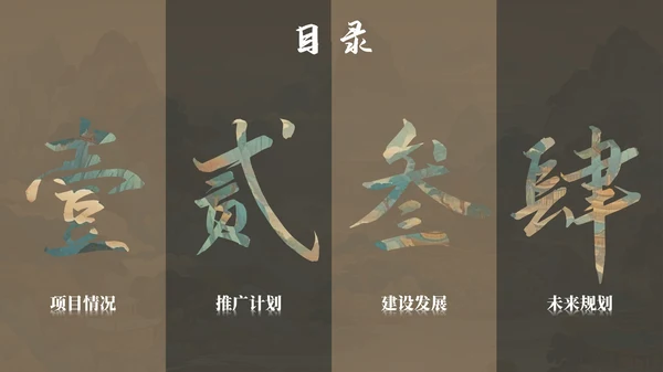 彩色简约风目录页PT版式合集