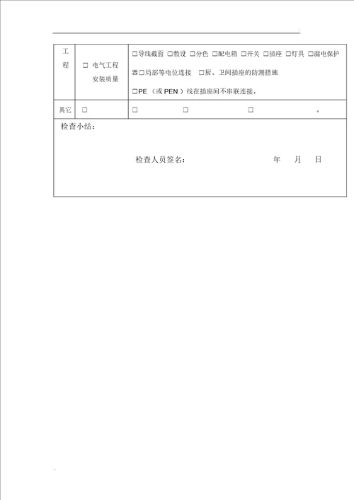 建筑工程竣工验收前实体质量检查情况表