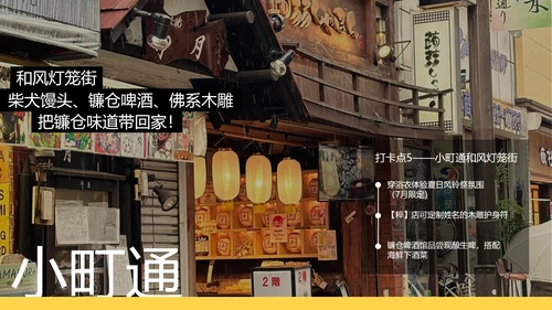 现代简约风日本镰仓旅游攻略PPT模板