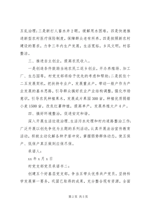 村党支部党员承诺书3篇.docx