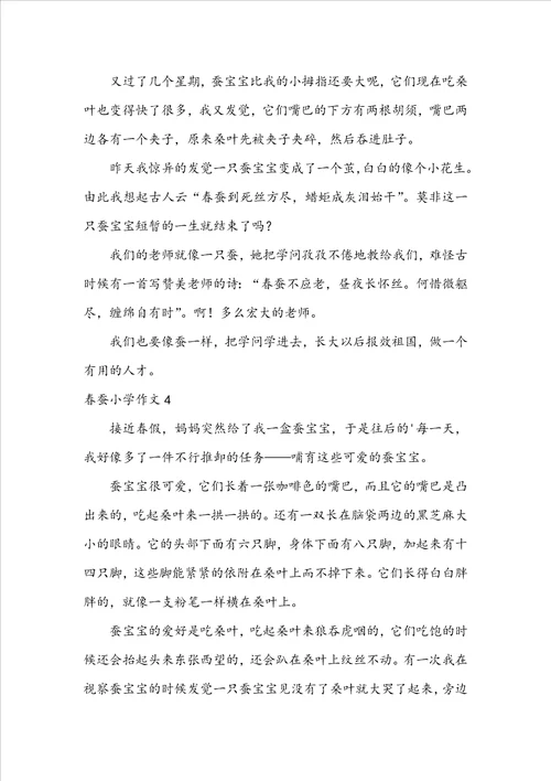 春蚕小学作文