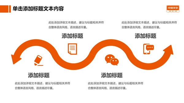 大气精美中国平安工作专用PPT模板