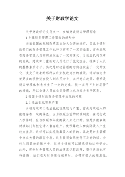 关于财政学论文.docx