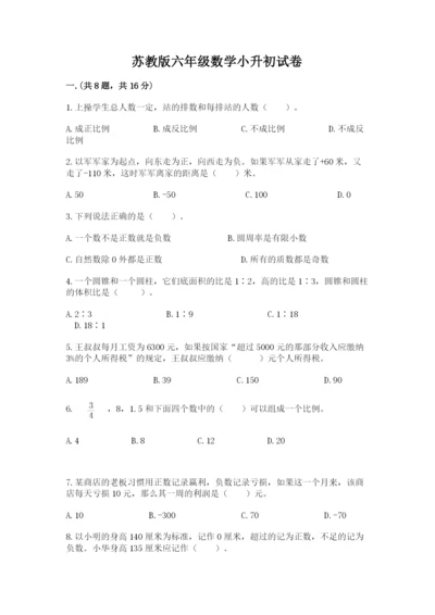 苏教版六年级数学小升初试卷【精练】.docx