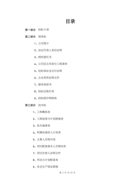 红色商务风标书word模板