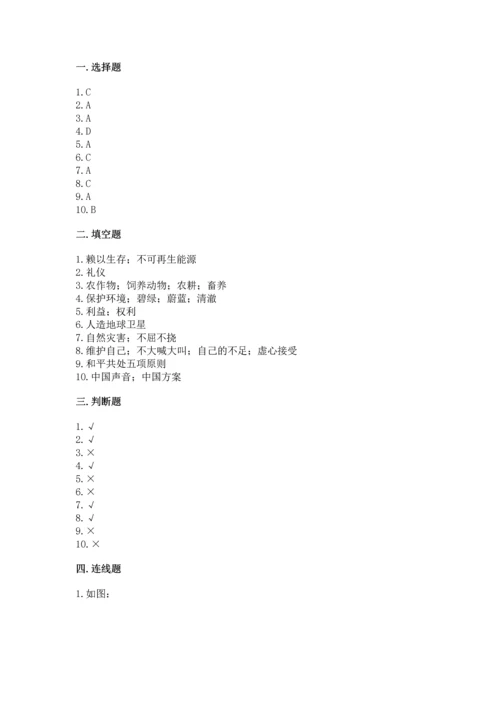 六年级下册道德与法治 《期末测试卷》（考点精练）.docx