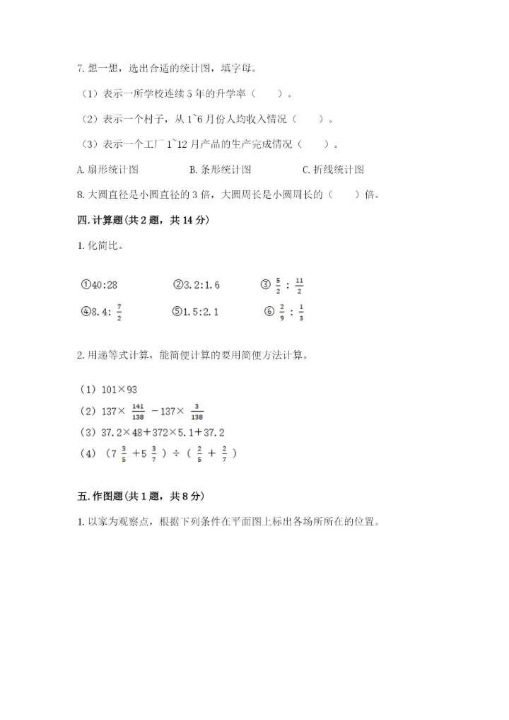 人教版六年级上册数学期末测试卷精品【综合题】.docx