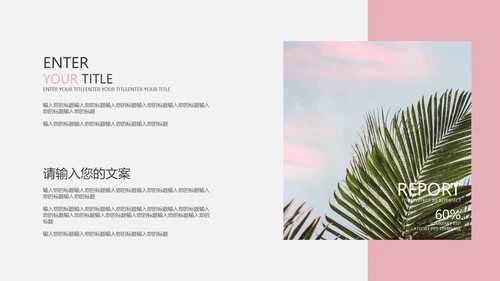 粉色椰风商业计划PPT模板