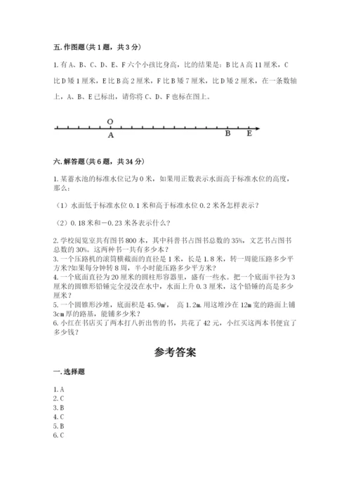 人教版六年级下册数学 期末测试卷附答案（黄金题型）.docx