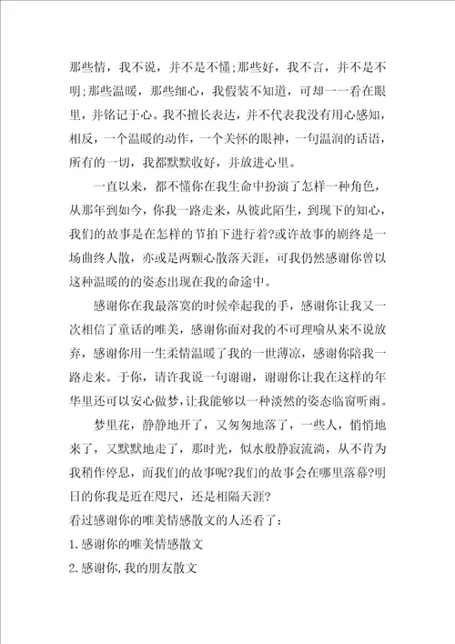 感谢你的唯美情感散文