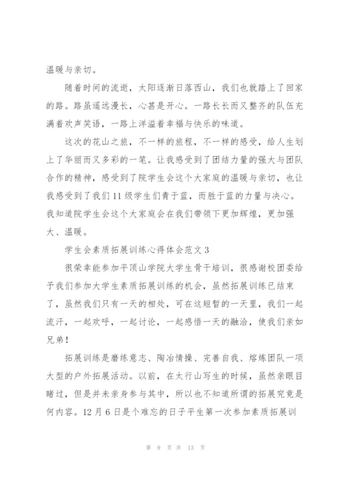 学生会素质拓展训练心得体会范文.docx