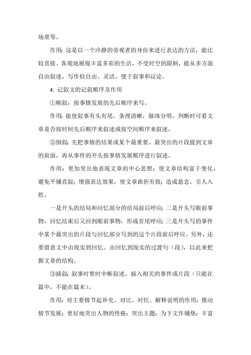 现代文阅读基础知识、常考题型、答题技巧大全.docx