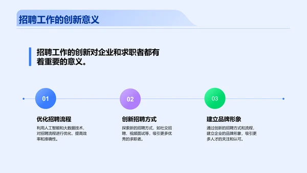 蓝色创意招聘攻略吸引人才PPT模板