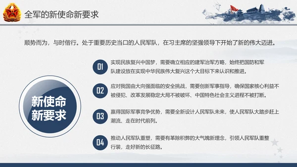 引领人民军队推进强军兴军建军节PPT模板