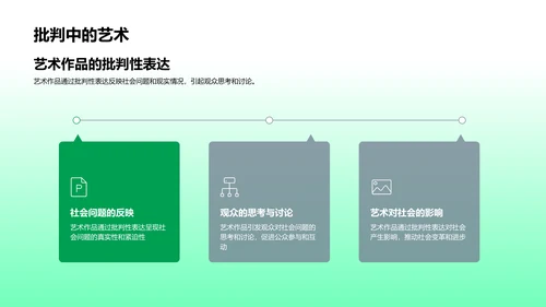 答辩报告：当代艺术社会批判PPT模板