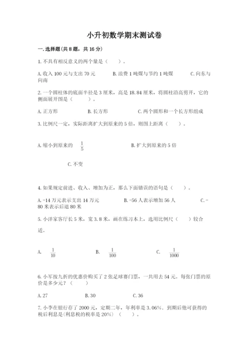 小升初数学期末测试卷审定版.docx