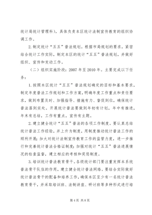 统计法制宣传教育五年计划.docx