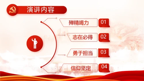 红色党建省长个人述职报告动态PPT