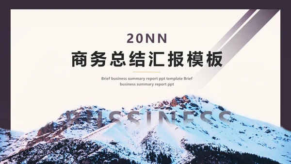 蓝色画册风雪山登顶商务总结汇报PPT模板