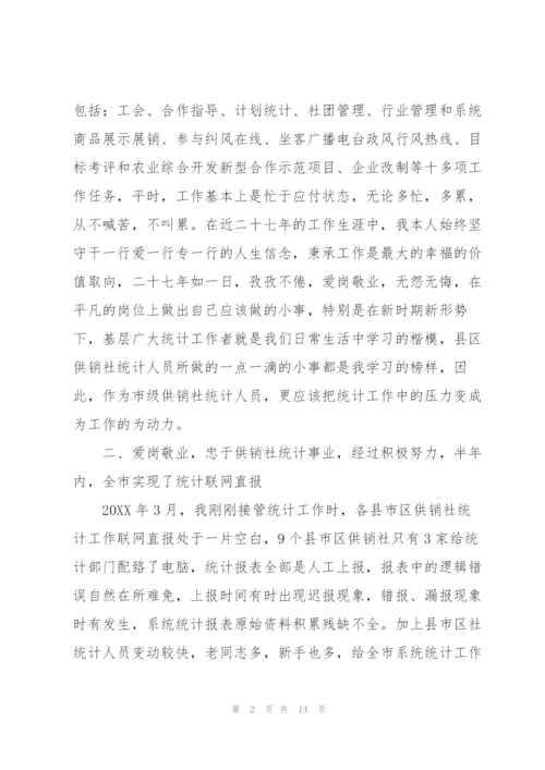 统计工作个人先进事迹材料.docx